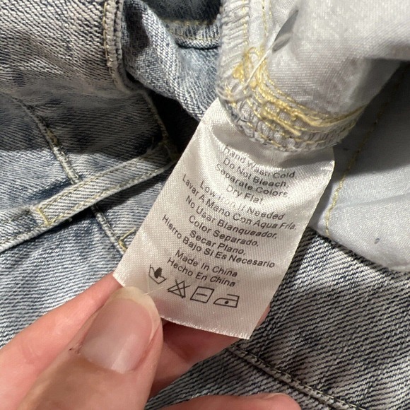 Emory Park Pants Women Size Small Blue Jean Wide Leg Raw Hem 26 Inch Waist‎ - Picture 8 of 13